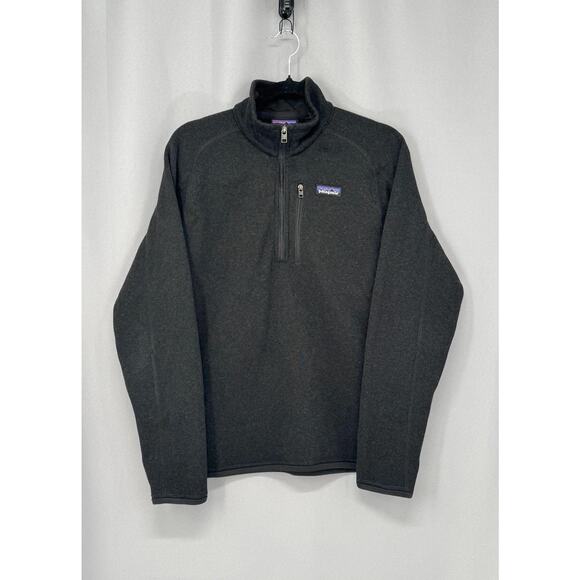 Patagonia Better Sweater 1/4 Zip Pullover Mens Medium Black Quarter Zip Gorpcore - Picture 1 of 13